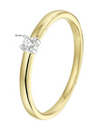 14K Bicolor Geel- En Witgoud Geel/Wit Ring Diamant 0.05Ct H Si 4208631