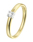 14K Bicolor Geel- En Witgoud Geel/Wit Ring Diamant 0.10Ct H Si 4208635