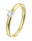 14K Bicolor Geel- En Witgoud Geel/Wit Ring Diamant 0.10Ct H Si 4208635