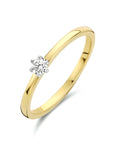 14K Bicolor Geel- En Witgoud Geel/Wit Ring Diamant 0.10Ct H Si 4208668