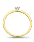 14K Bicolor Geel- En Witgoud Geel/Wit Ring Diamant 0.10Ct H Si 4208668