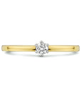 14K Bicolor Geel- En Witgoud Geel/Wit Ring Diamant 0.10Ct H Si 4208668