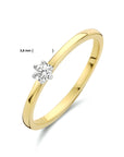 14K Bicolor Geel- En Witgoud Geel/Wit Ring Diamant 0.10Ct H Si 4208668