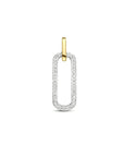 14K bicolor goud geel/wit hanger diamant 0.09ct h si 4208672