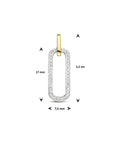 14K bicolor goud geel/wit hanger diamant 0.09ct h si 4208672