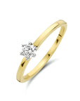 14K Bicolor Geel- En Witgoud Geel/Wit Ring Diamant 0.20Ct H Si 4208675