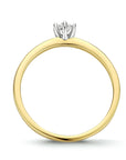 14K Bicolor Geel- En Witgoud Geel/Wit Ring Diamant 0.20Ct H Si 4208675