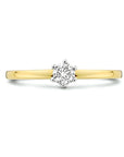 14K Bicolor Geel- En Witgoud Geel/Wit Ring Diamant 0.20Ct H Si 4208675