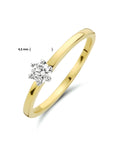 14K Bicolor Geel- En Witgoud Geel/Wit Ring Diamant 0.20Ct H Si 4208675