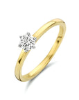 14K Bicolor Geel- En Witgoud Geel/Wit Ring Diamant 0.25Ct H Si 4208679