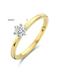 14K Bicolor Geel- En Witgoud Geel/Wit Ring Diamant 0.25Ct H Si 4208679