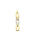 14K bicolor goud geel/wit hanger schakel diamant 0.05ct h si 4208684