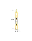 14K bicolor goud geel/wit hanger schakel diamant 0.05ct h si 4208684