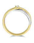 14K Bicolor Geel- En Witgoud Geel/Wit Ring Diamant 0.13Ct H Si 4208691