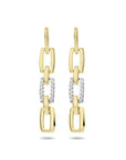 14K Bicolor Goud Geel/Wit Oorhangers Diamant 0.10Ct (2X0.05Ct) H Si 4208696