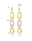 14K Bicolor Goud Geel/Wit Oorhangers Diamant 0.10Ct (2X0.05Ct) H Si 4208696