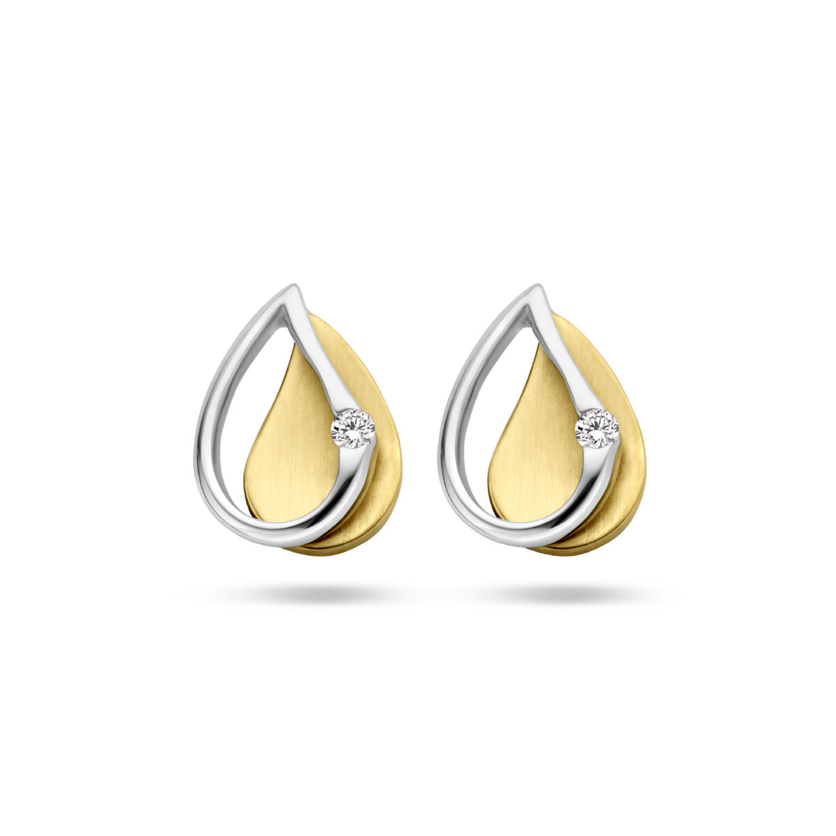 Bicolor gouden oorknoppen diamant 0.03ct (2x 0.015ct) h si - PSN4208883, exclusief en kwalitatief hoogwaardig. Ontdek nu!