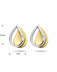 Bicolor gouden oorknoppen diamant 0.03ct (2x 0.015ct) h si - PSN4208883