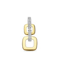 14K bicolor goud geel/wit hanger schakel diamant 0.13ct h si 4208887