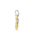 14K bicolor goud geel/wit hanger schakel diamant 0.13ct h si 4208887