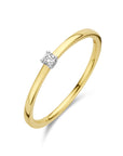 14K Bicolor Geel- En Witgoud Geel/Wit Aanzoeksring Diamant 0.05Ct H Si 4208895