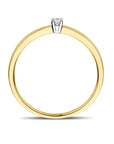 14K Bicolor Geel- En Witgoud Geel/Wit Aanzoeksring Diamant 0.05Ct H Si 4208895