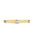 14K Bicolor Geel- En Witgoud Geel/Wit Aanzoeksring Diamant 0.05Ct H Si 4208895