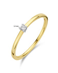 14K Bicolor Geel- En Witgoud Geel/Wit Aanzoeksring Diamant 0.05Ct H Si 4208895