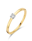 14K Bicolor Geel- En Witgoud Geel/Wit Aanzoeksring Diamant 0.10Ct H Si 4208900