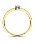 14K Bicolor Geel- En Witgoud Geel/Wit Aanzoeksring Diamant 0.10Ct H Si 4208900