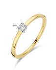 14K Bicolor Geel- En Witgoud Geel/Wit Aanzoeksring Diamant 0.10Ct H Si 4208900