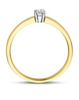 14K Bicolor Geel- En Witgoud Geel/Wit Aanzoeksring Diamant 0.15Ct H Si 4208905