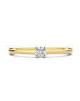 14K Bicolor Geel- En Witgoud Geel/Wit Aanzoeksring Diamant 0.15Ct H Si 4208905