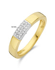 14K Bicolor Geel- En Witgoud Geel/Wit Ring Diamant 0.07Ct H Si 4208912