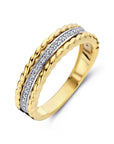 14K Bicolor Geel- En Witgoud Geel/Wit Ring Diamant 0.14Ct H Si 4208916