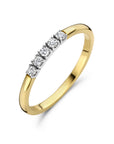 14K Bicolor Geel- En Witgoud Geel/Wit Memoire Ring Diamant 0.15Ct H Si 4208927