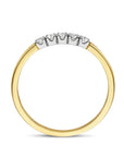 14K Bicolor Geel- En Witgoud Geel/Wit Memoire Ring Diamant 0.15Ct H Si 4208927