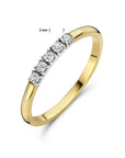 14K Bicolor Geel- En Witgoud Geel/Wit Memoire Ring Diamant 0.15Ct H Si 4208927