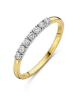 14K Bicolor Geel- En Witgoud Geel/Wit Memoire Ring Diamant 0.21Ct H Si 4208932