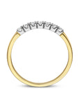 14K Bicolor Geel- En Witgoud Geel/Wit Memoire Ring Diamant 0.21Ct H Si 4208932