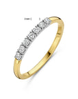 14K Bicolor Geel- En Witgoud Geel/Wit Memoire Ring Diamant 0.21Ct H Si 4208932