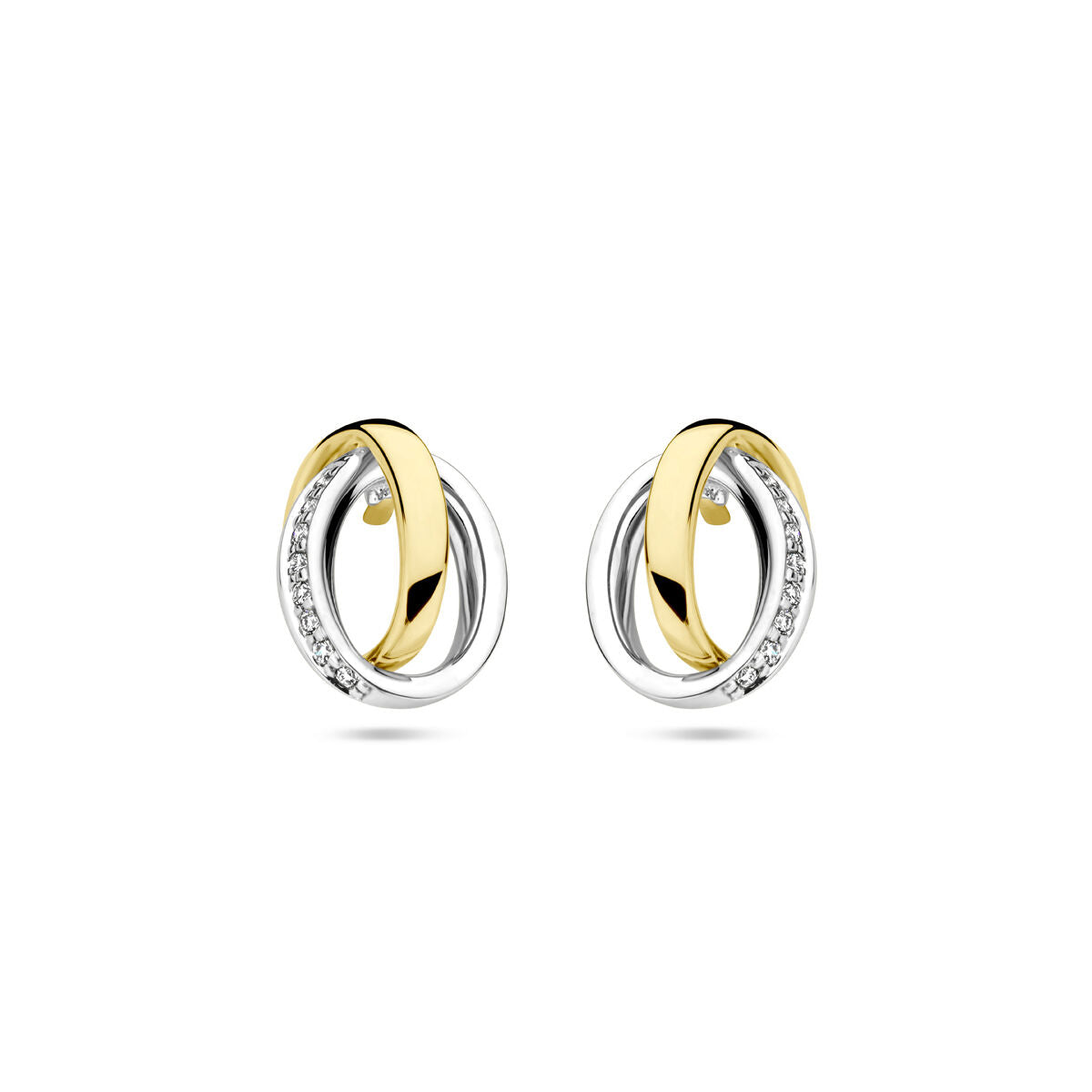 Bicolor gouden oorknoppen diamant 0.05ct (2x 0.025ct) h si - PSN4208953, exclusief en kwalitatief hoogwaardig. Ontdek nu!