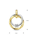 14K bicolor goud geel/wit hanger diamant 0.03ct h si 4208958