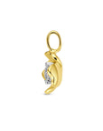 14K bicolor goud geel/wit hanger bloem en diamant 0.11ct h si 4208965