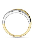 14K Bicolor Geel- En Witgoud Geel/Wit Ring Diamant 0.08Ct H Si 4208967