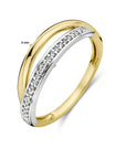 14K Bicolor Geel- En Witgoud Geel/Wit Ring Diamant 0.08Ct H Si 4208967