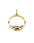 14K bicolor goud geel/wit hanger cirkel diamant 0.115ct h si 4208975