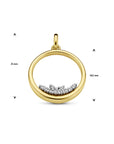 14K bicolor goud geel/wit hanger cirkel diamant 0.115ct h si 4208975