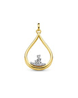 14K bicolor goud geel/wit hanger druppel diamant 0.115ct h si 4208976