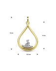 14K bicolor goud geel/wit hanger druppel diamant 0.115ct h si 4208976